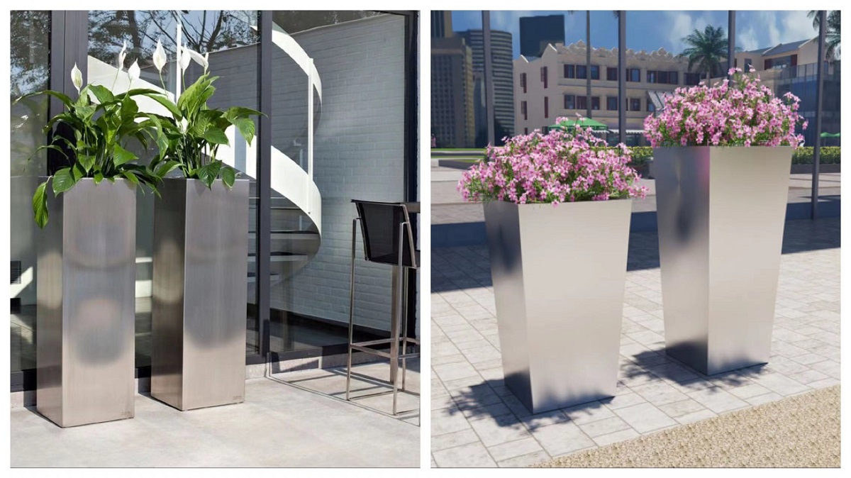 Stainless steel flower pot