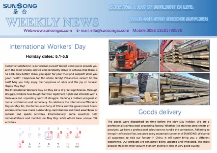 International Workers' Day Goods delivery