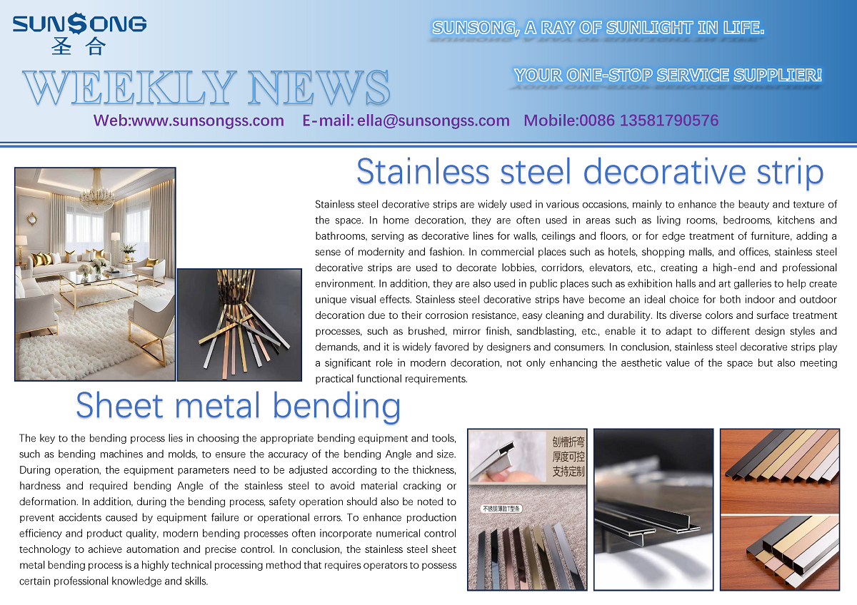Stainless steel decorative strip