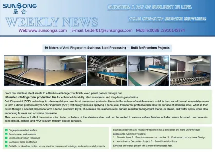 50 Meters of Anti-Fingerprint Stainless Steel Processing 