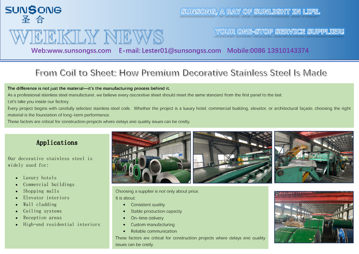 From Coil to Sheet: How Premium Decorative Stainless Steel Is Made