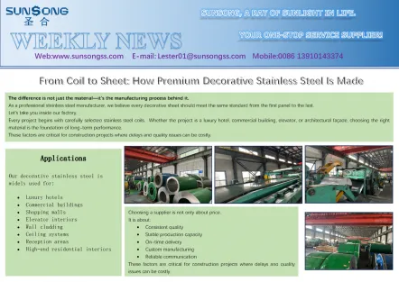 From Coil to Sheet: How Premium Decorative Stainless Steel Is Made