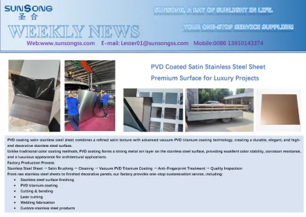 PVD Coated Satin Stainless Steel Sheet