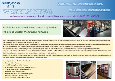 Hairline Stainless Steel Sheet: Global Applications