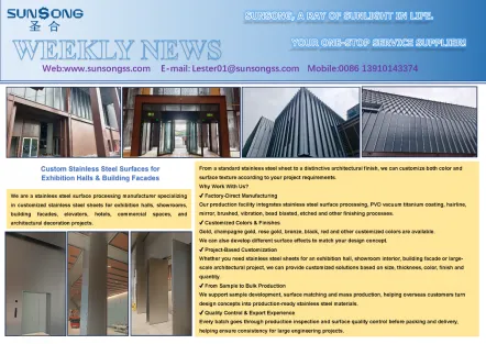 Custom Stainless Steel Surfaces for  Exhibition Halls & Building Facades