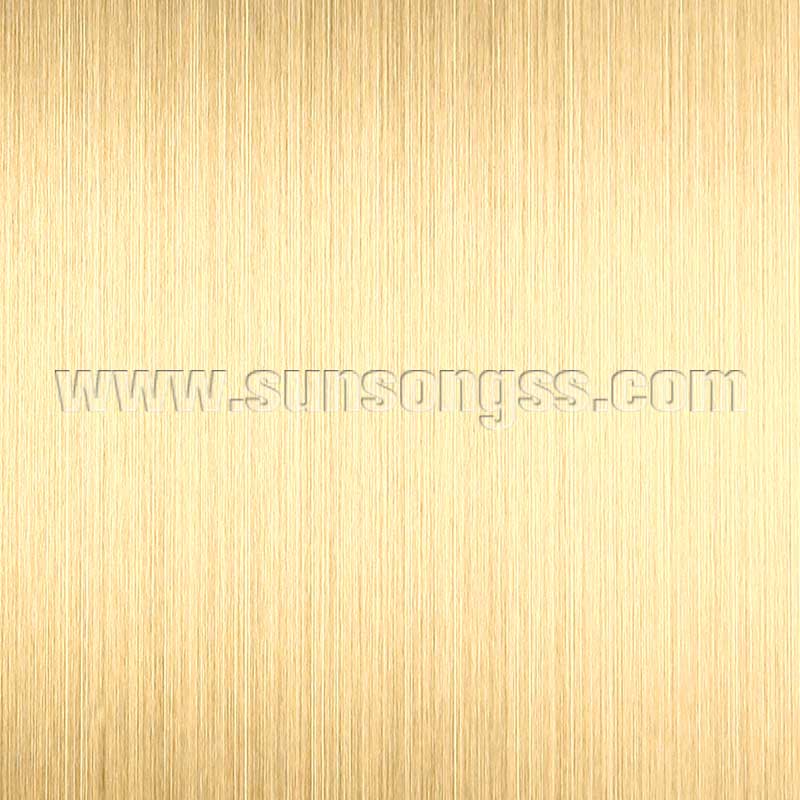 Hairline Colour Coated Gold stainless steel sheet