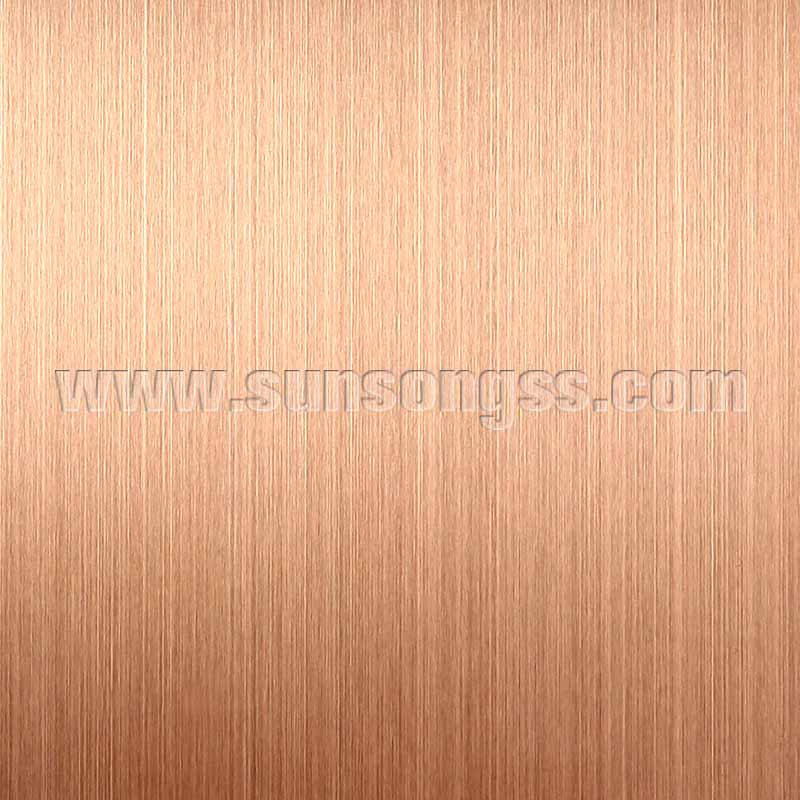 Hairline Gold Rose stainless steel sheet