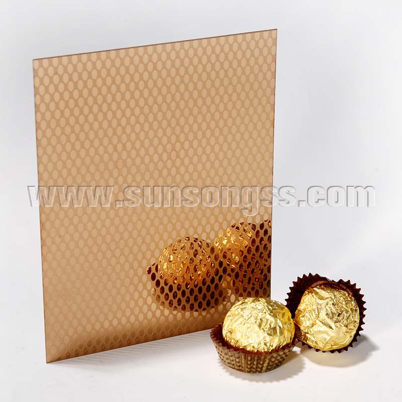 Gold Rose Mirror Etching Stainless Steel Sheet