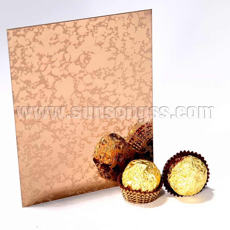 Bronze Mirror Etching Finish Decoration Stainless Steel Sheet