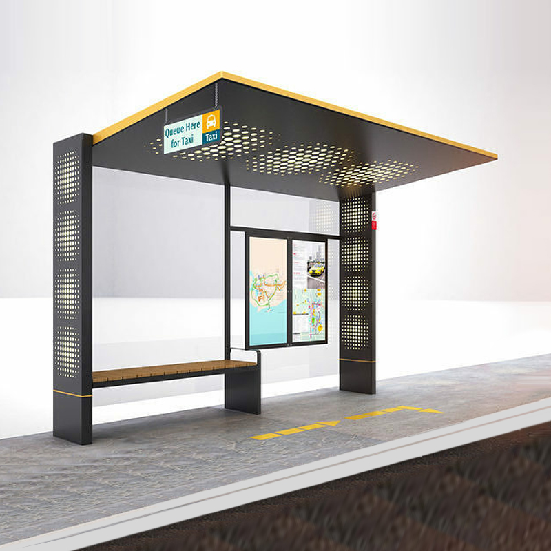 Bus Stop Shelter with Lamp