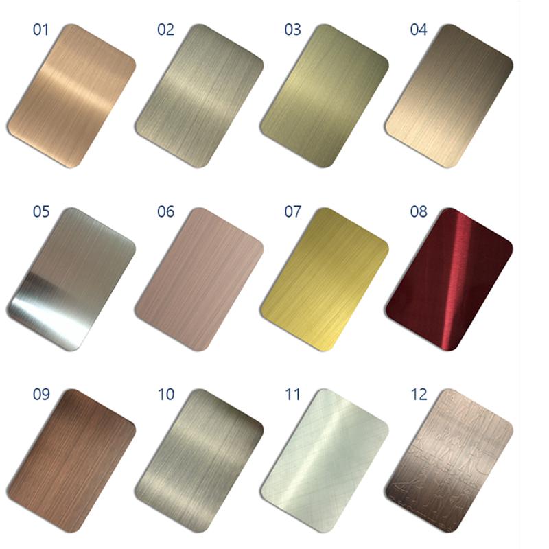 Hairline Colour Coated Gold stainless steel sheet