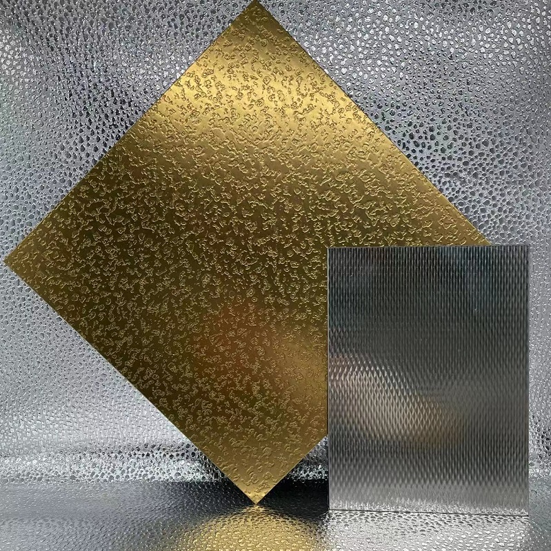 Snowflake pattern (brass gold) Embossed Stainless Steel Sheet