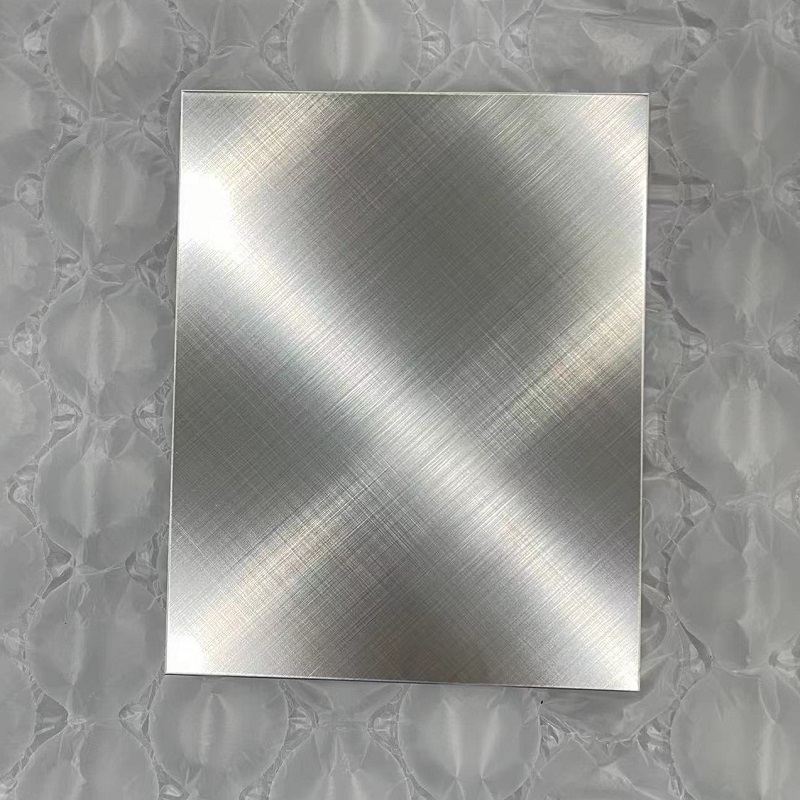 Cross Hairline PVD Coated Silver Stainless Steel Sheet