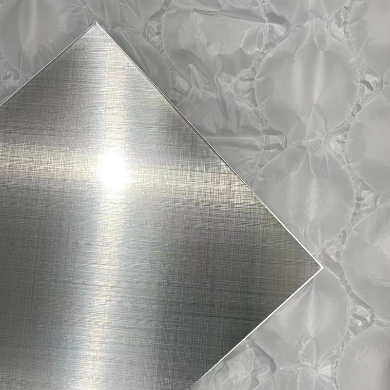 Cross Hairline PVD Coated Silver Stainless Steel Sheet