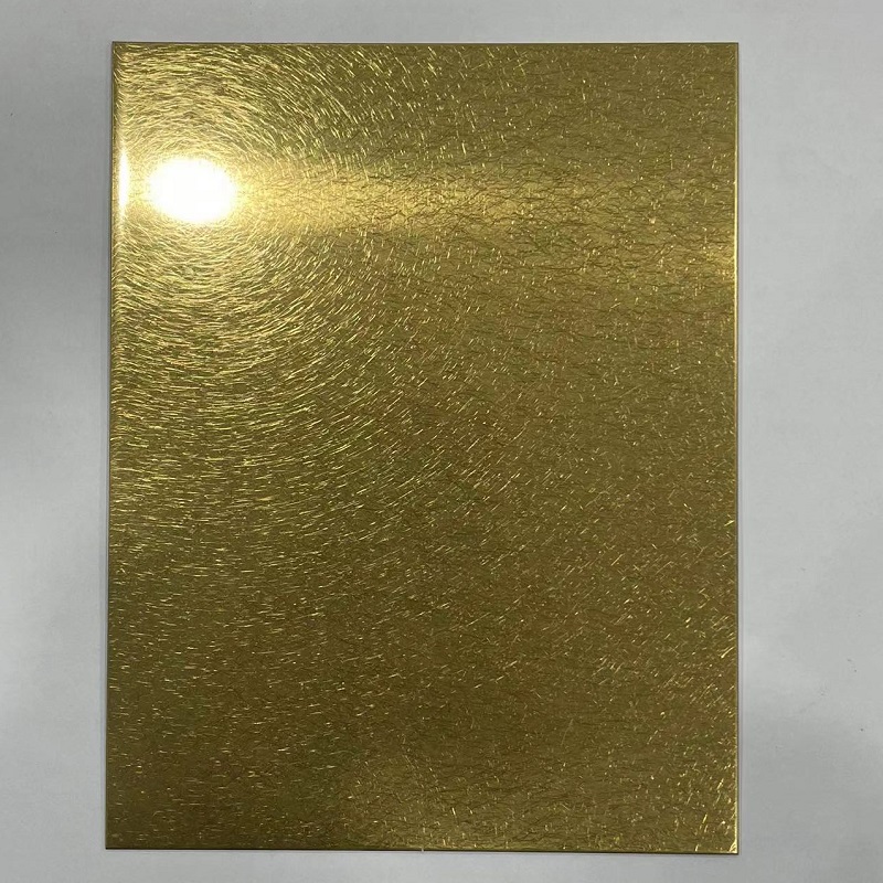 304 Gold Decorative Vibration Stainless Steel Sheet