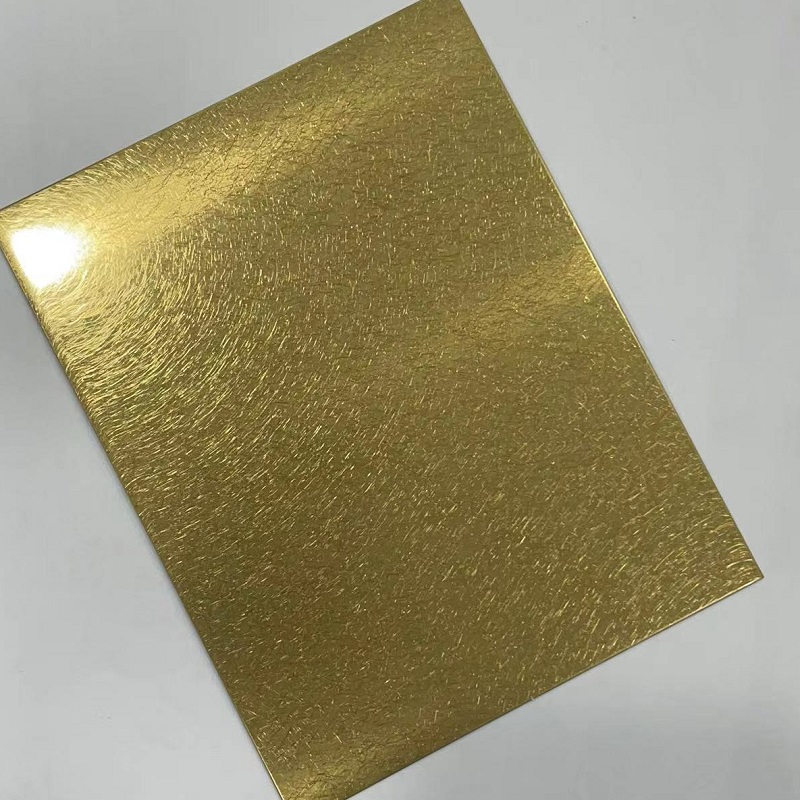 304 Gold Decorative Stainless Steel Sheet with Vibration
